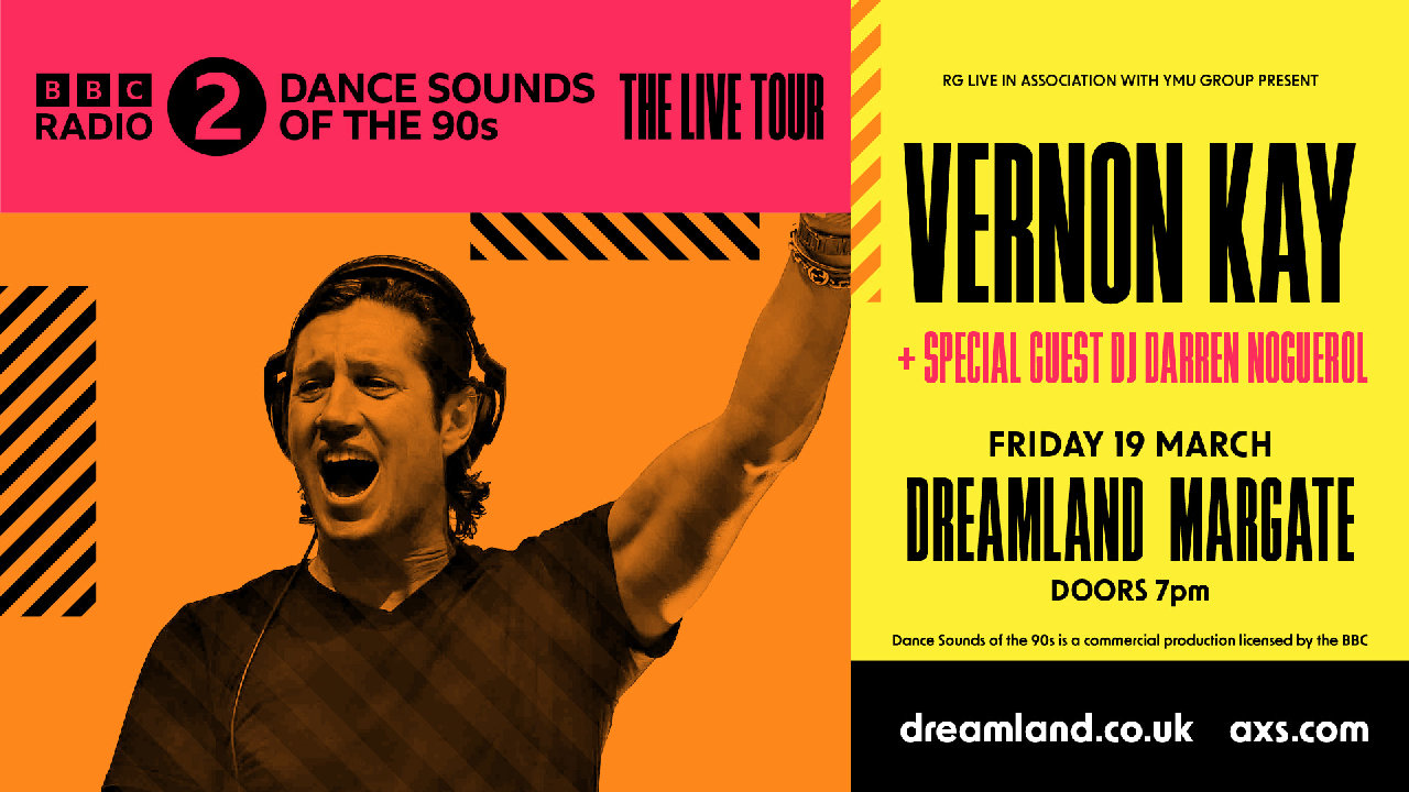 BBC Radio 2 Dance Sounds of the 90s with Vernon Kay (picture: Dreamland Margate)