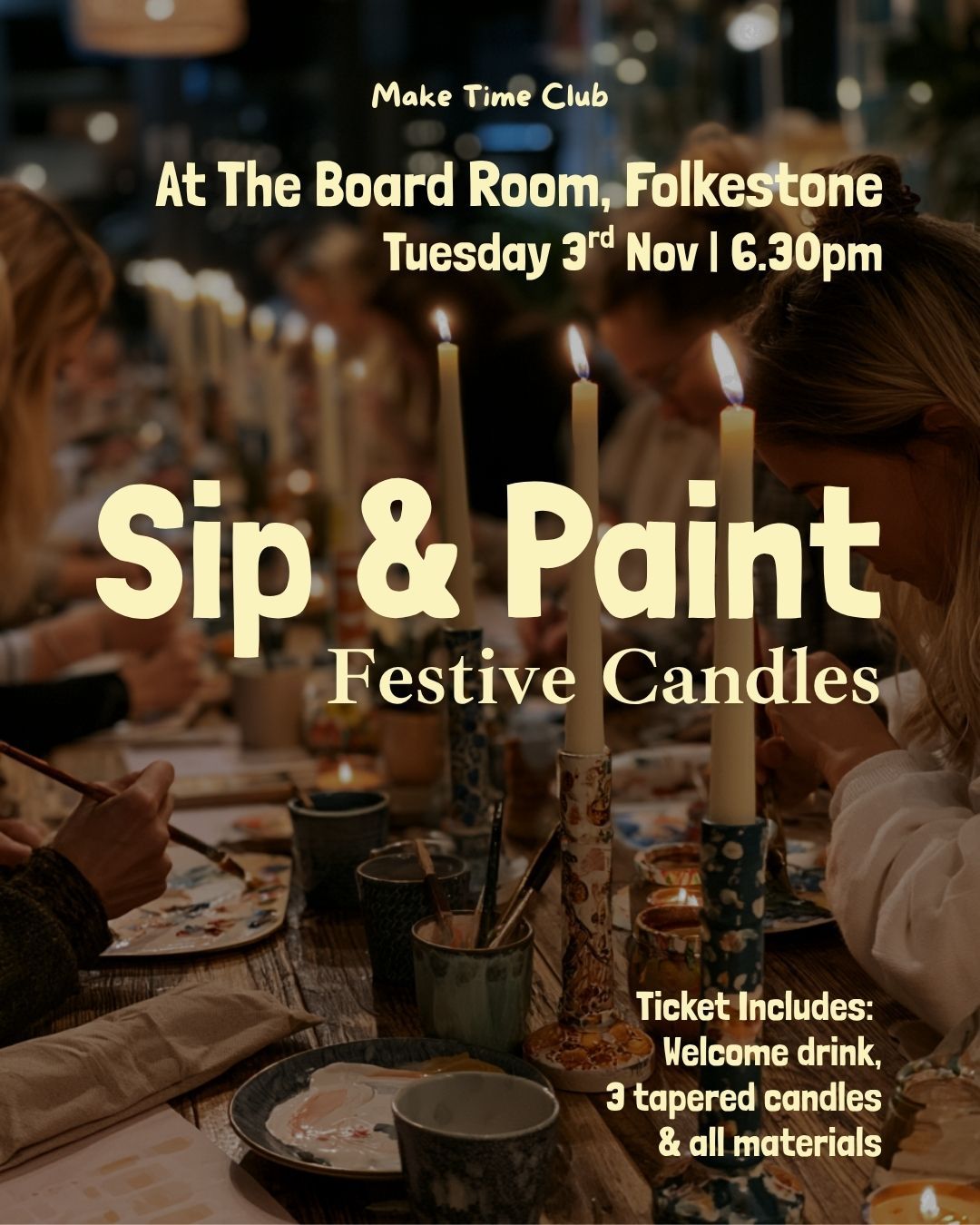 Sip + Paint @ The Board Room (picture: Folkestone Harbour Arm)