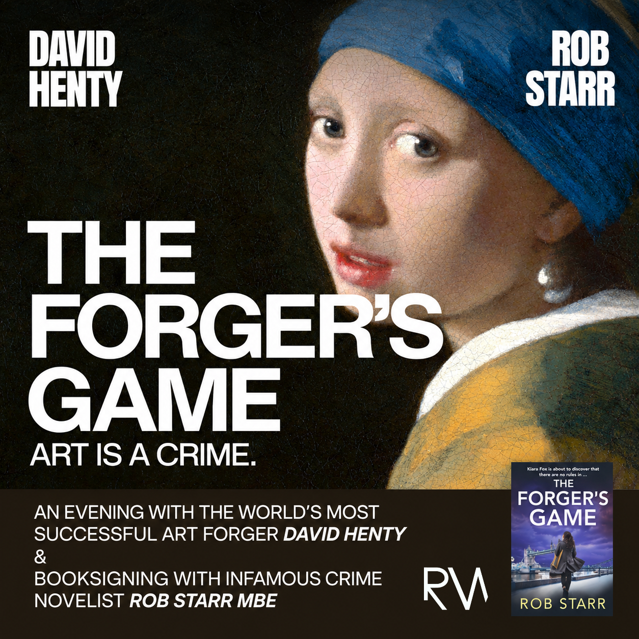 An Evening with crime author Rob Starr & #1 Art forger David Henty (picture: Rockwater Hove)