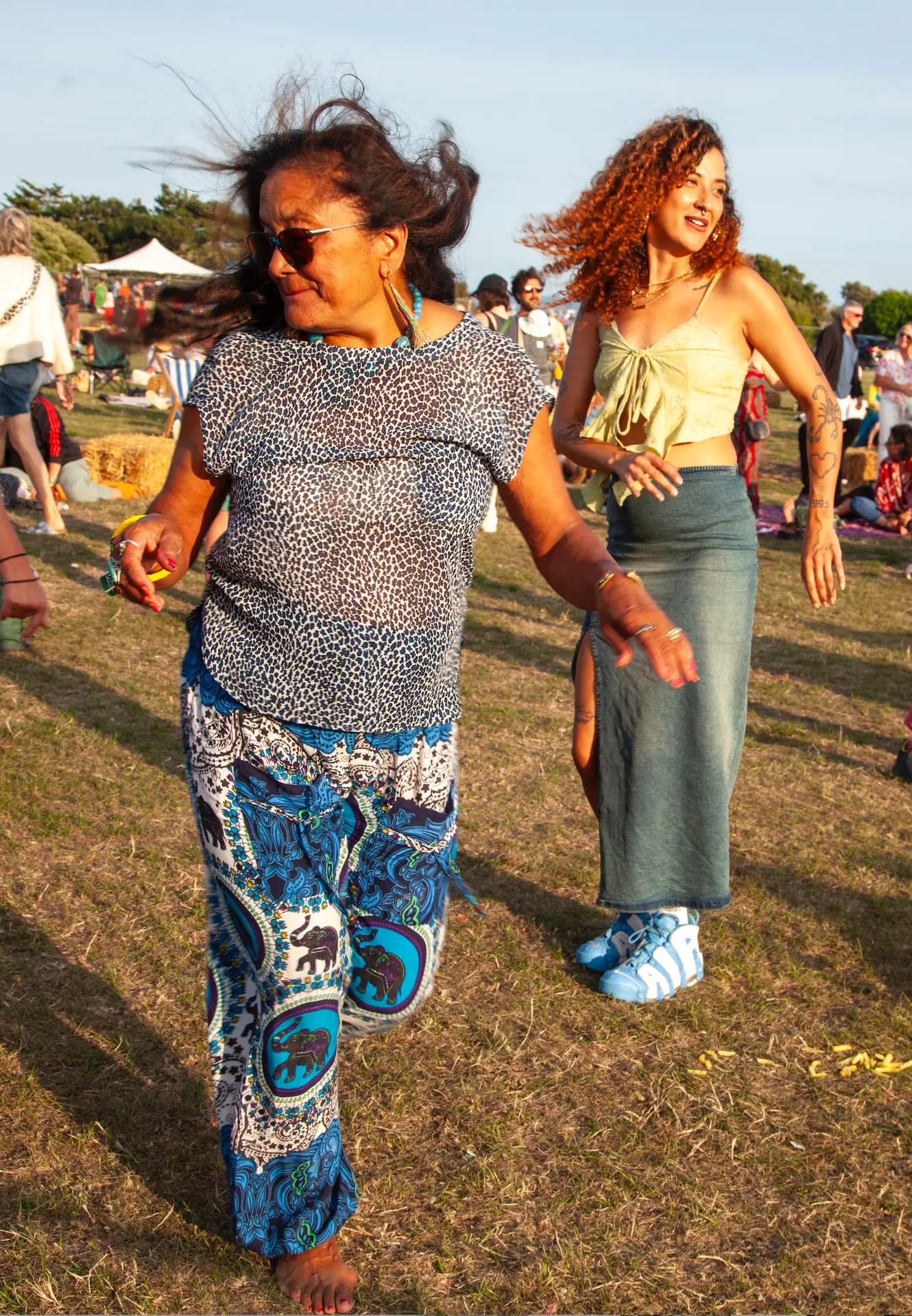 Two dancers at a Hidden Beach festival